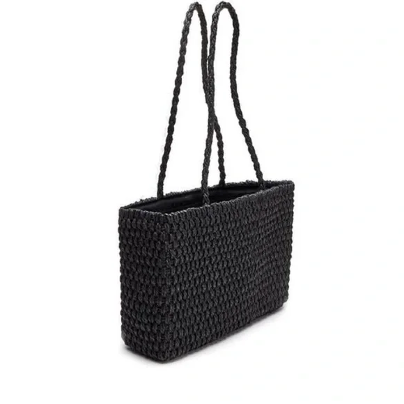 Woven Black Tote - Picture 2 of 7
